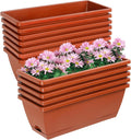 12Pcs 17in Rectangle Planter Box with Drainage Holes - Value Pack