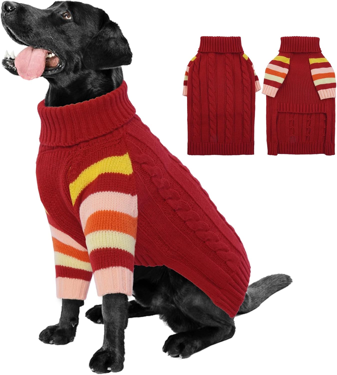 Warm Comfy Thick Dog Sweater for Large Dogs - Christmas Style