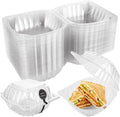 200 Pack Clear Clamshell Take Out Tray 6 x 6 x 3.15 in - Value Pack