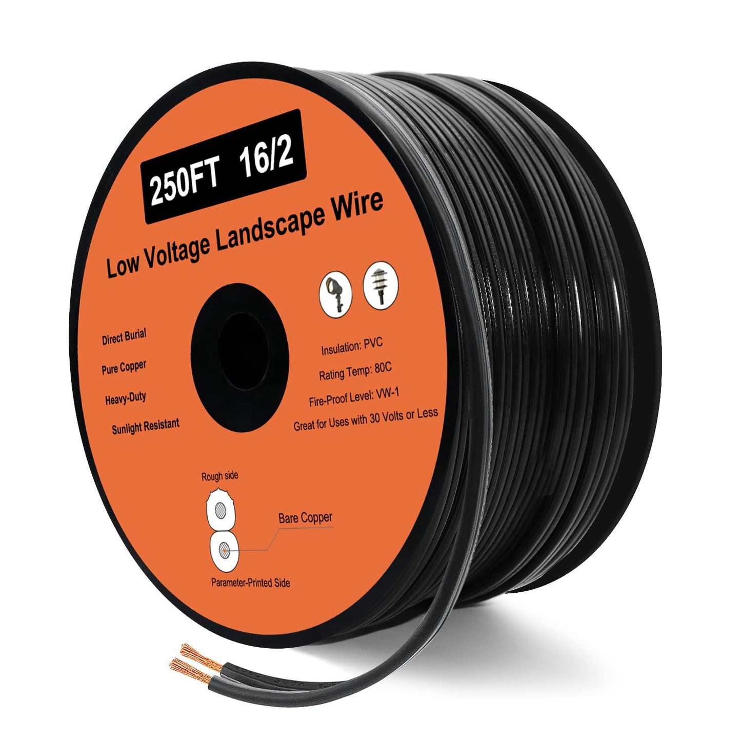 16/2 Low Voltage Landscape Wire for Outdoor Lighting Projects