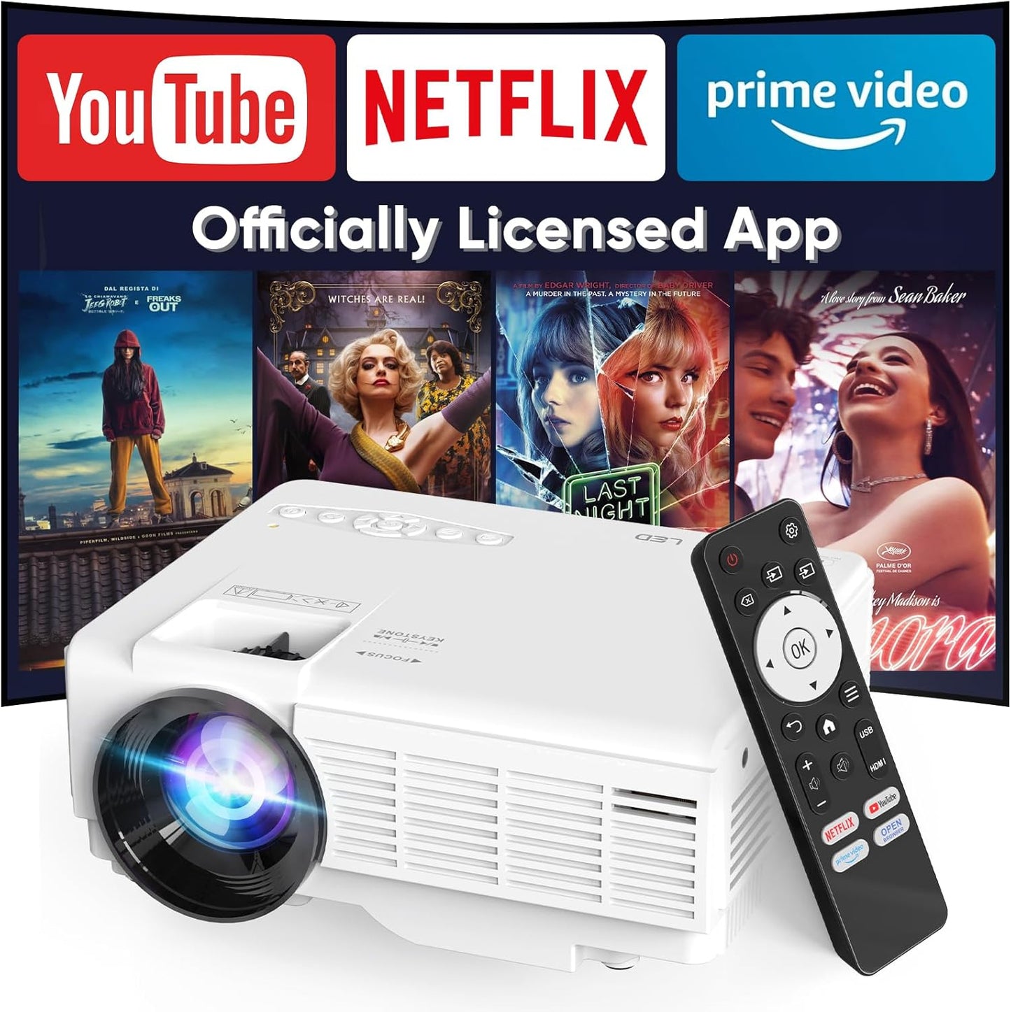 1080P HD Portable Mini Projector - Netflix Licensed