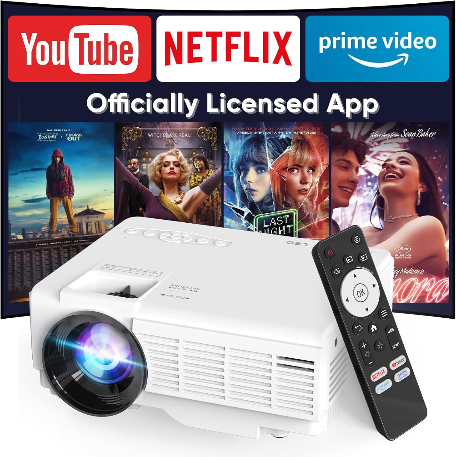 1080P HD Portable Mini Projector - Netflix Licensed