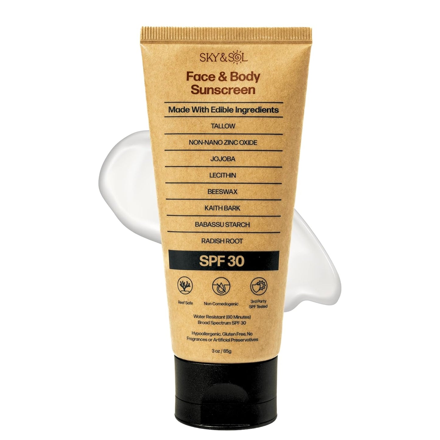 Sky and Sol Natural Mineral Sunscreen SPF 30 for Face and Body