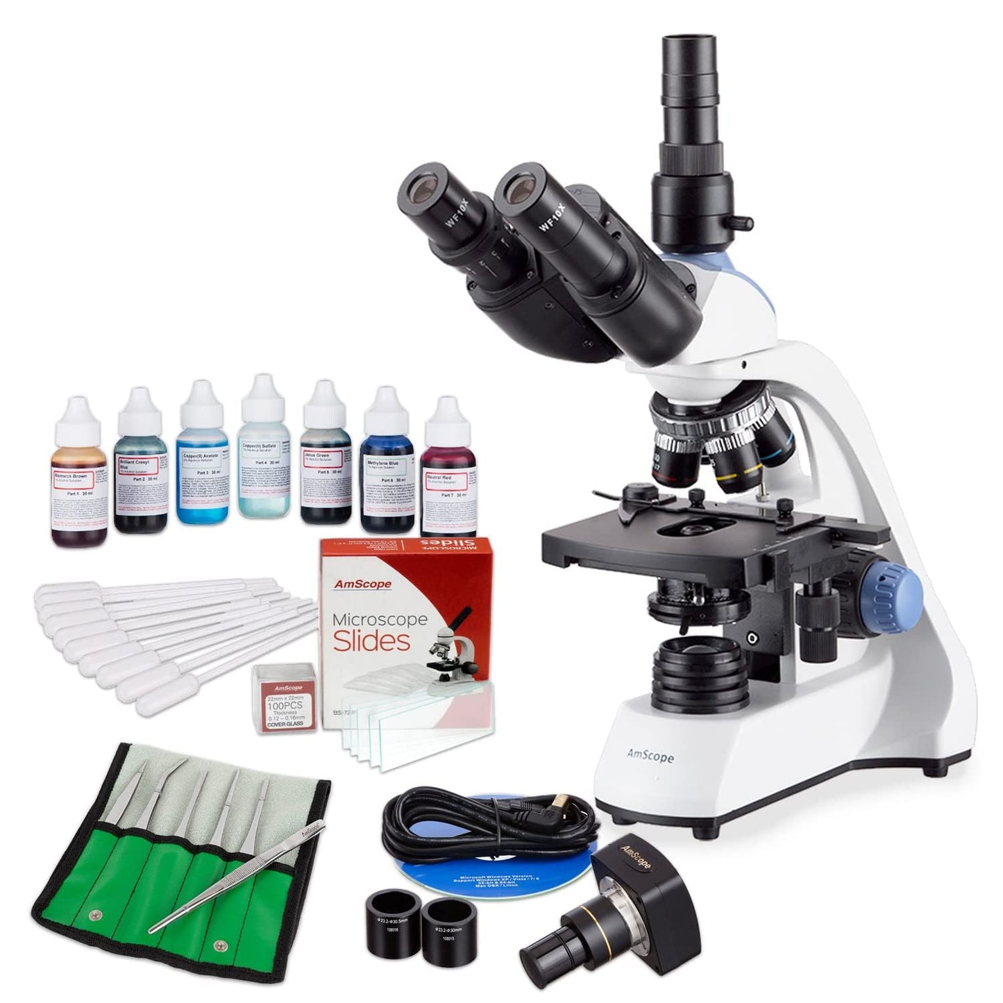 40X-2500X LED Trinocular Compound Microscope for All Needs