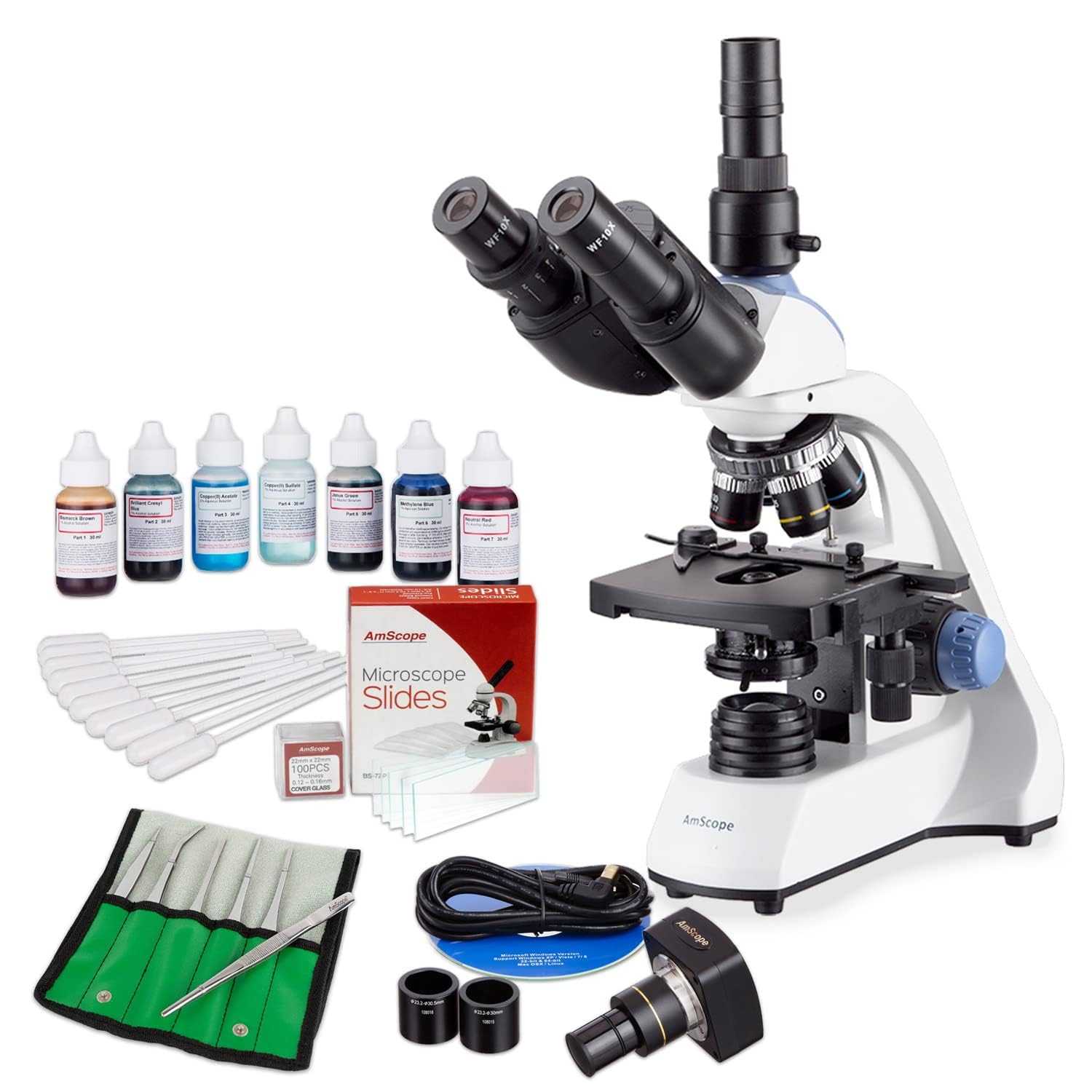 40X-2500X LED Trinocular Compound Microscope for All Needs