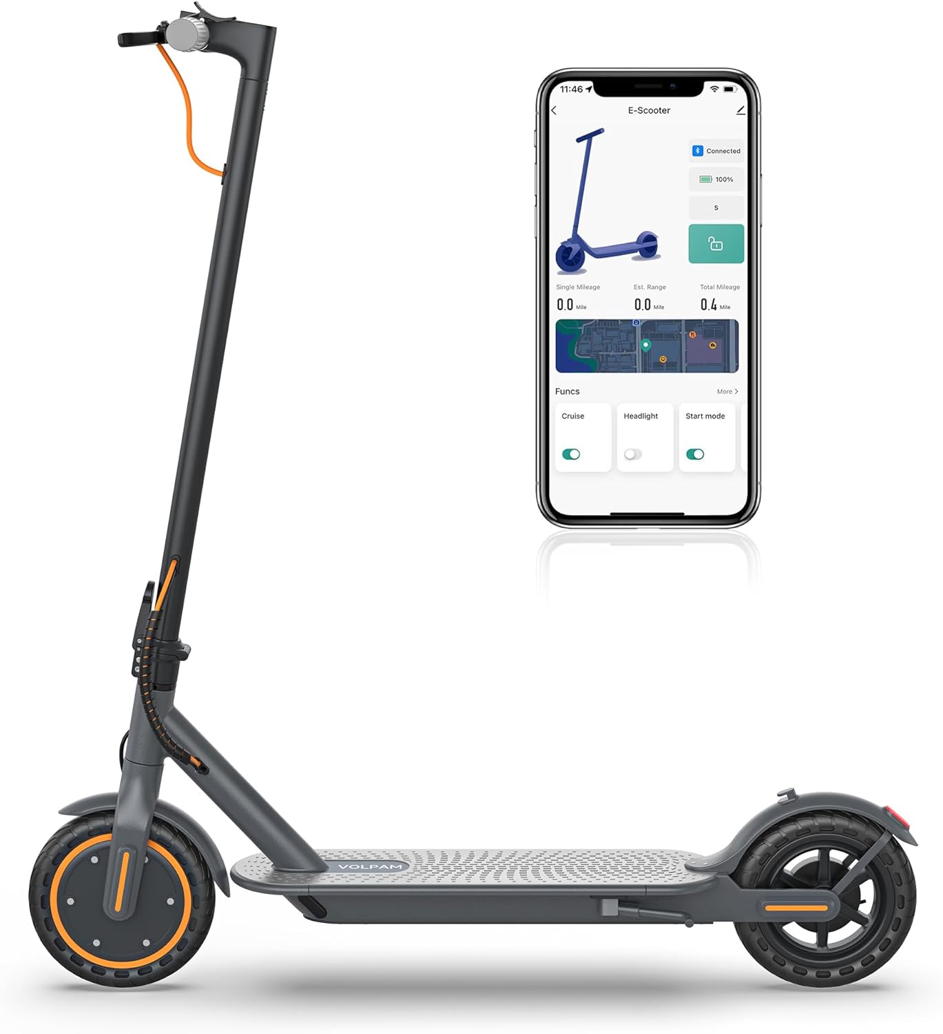 VOLPAM Electric Scooter with 350W Motor and Long-Range Battery