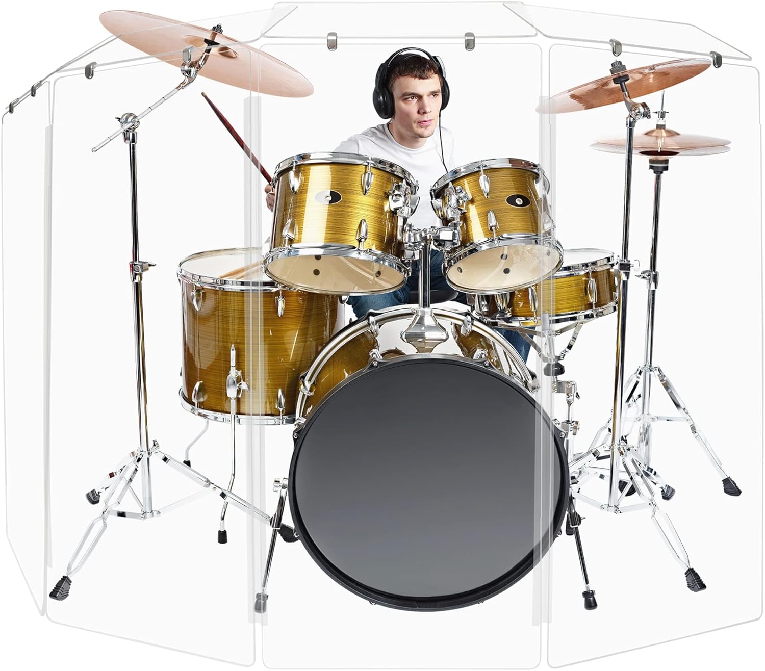 Premium 4ft Drum Shield with Deflectors for Superior Sound Control