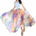 Afibi Women Full Length Chiffon Maxi Skirt - Flowy Beachwear Novelty