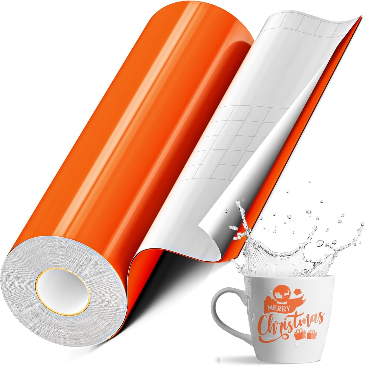 Orange Vinyl for Cricut Machines - Glossy Adhesive 12in x 50 FT