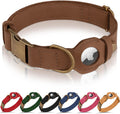AirTag Dog Collar Tawny XL - Genuine Leather Tracker Collar