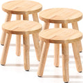 Wooden Step Stools 10 in Set of 4 - Versatile Small Seating