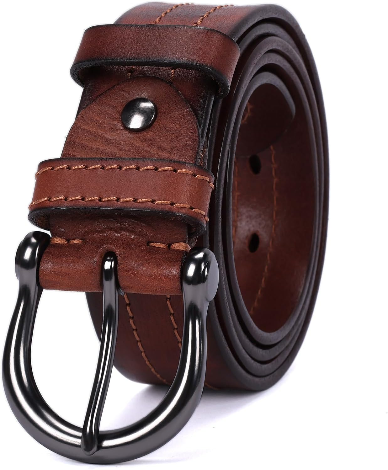 Mens Belts Full Grain Leather Italian Cowboy Belt 1.5 Wide
