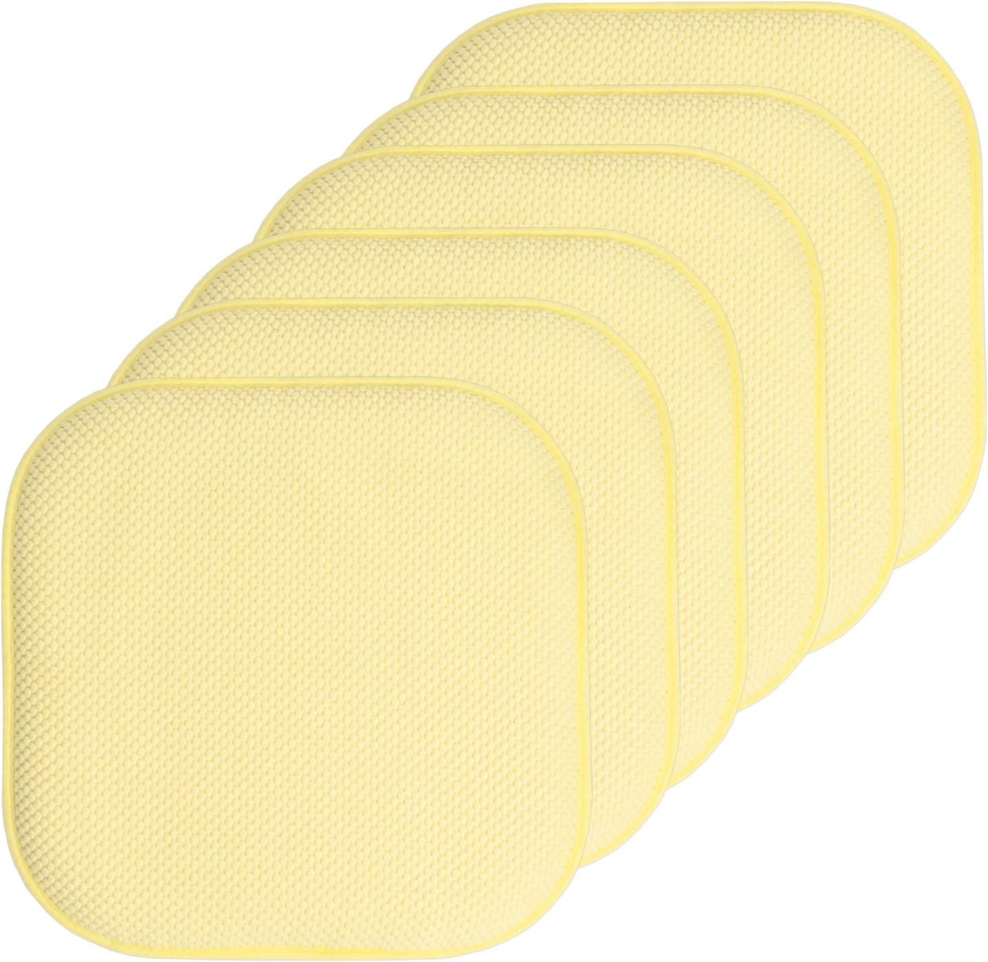 Memory Foam Chair Cushion Pads with Honeycomb Design - 6 Pack