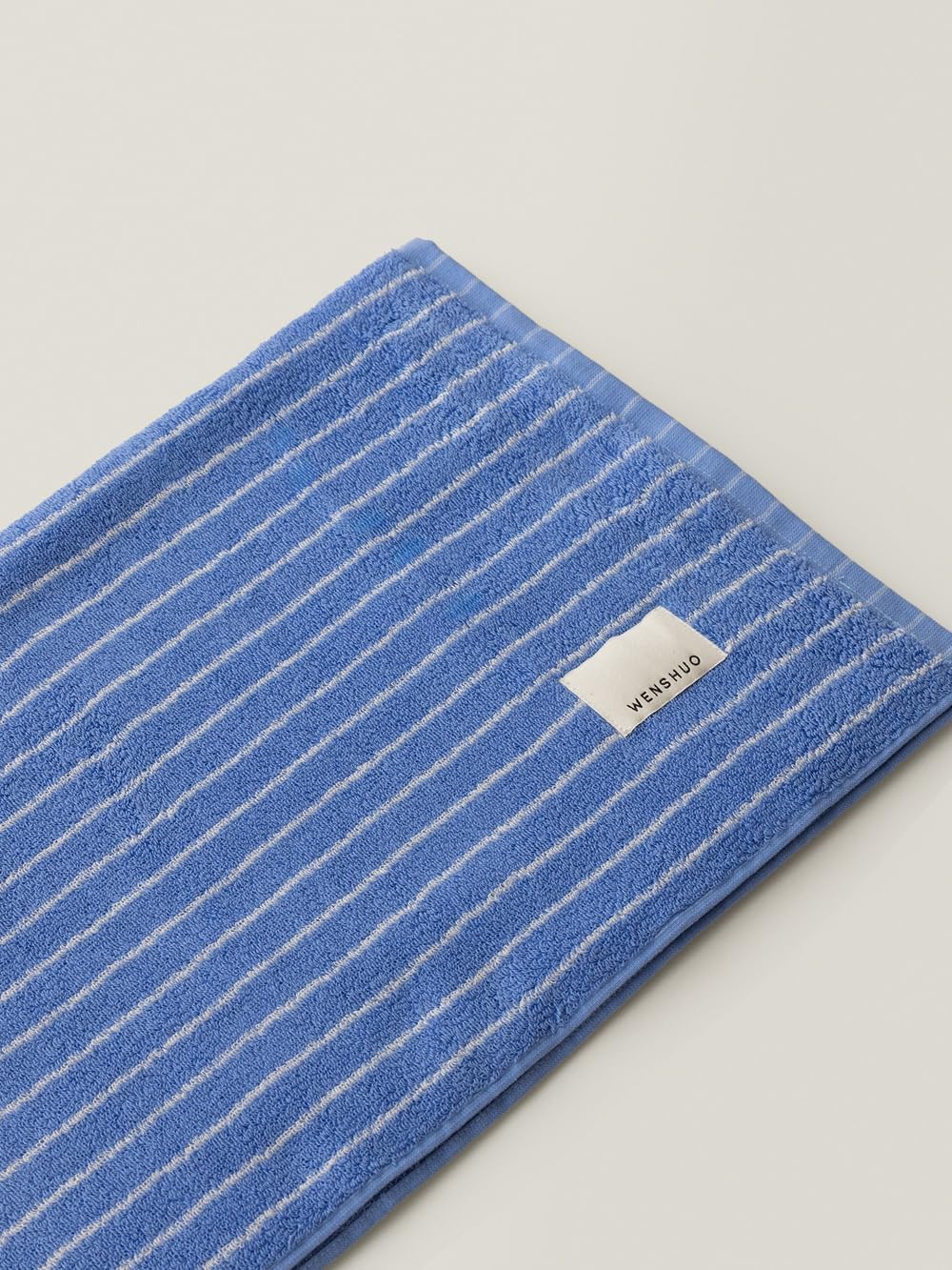 Azure Holiday-Striped Pure Cotton Bath Towel for Luxury Comfort