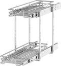 2 Tier Pull Out Cabinet Organizer 7.5in W x 21.5in D - Slide-Out
