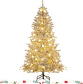 Pre-lit 6 ft Snow Flocked Christmas Tree with Remote - Lifelike Glow