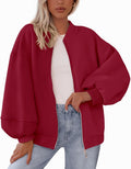 KIRUNDO Womens Oversized Zip Up Sweatshirt Jacket - Fall 2025 Layering