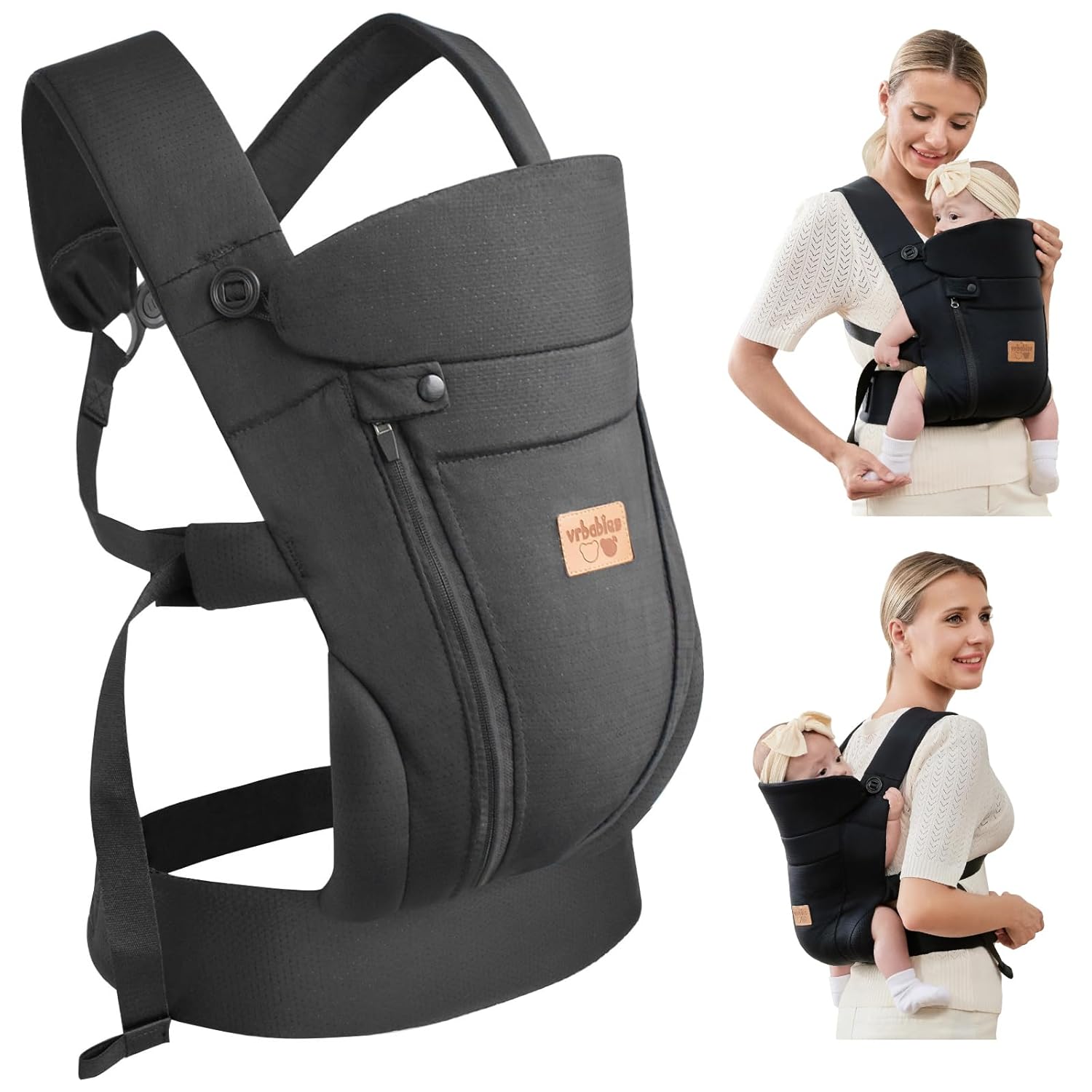 Ergonomic Baby Carrier for Newborns and Toddlers - Black
