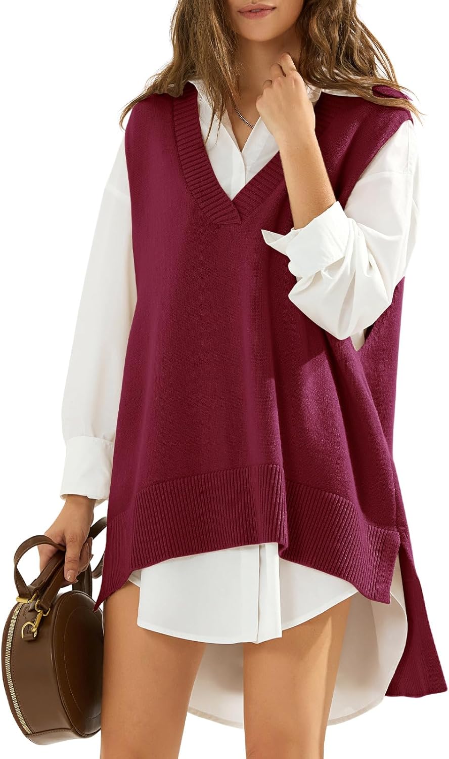 EXLURA Womens Oversized Sweater Vest for Trendy Fall Style