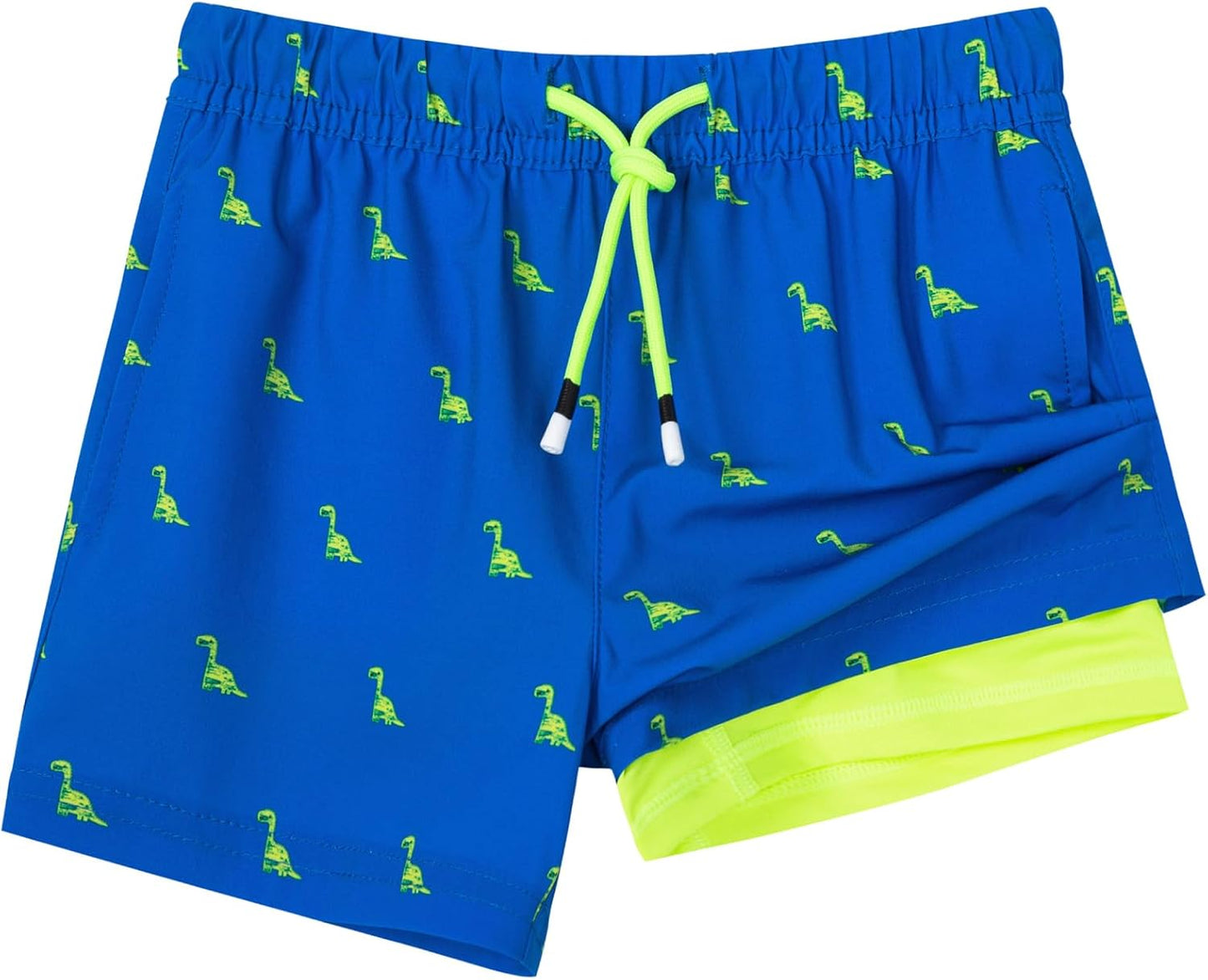 SURF CUZ Boys Swim Trunks with Boxer Brief Liner for Kids