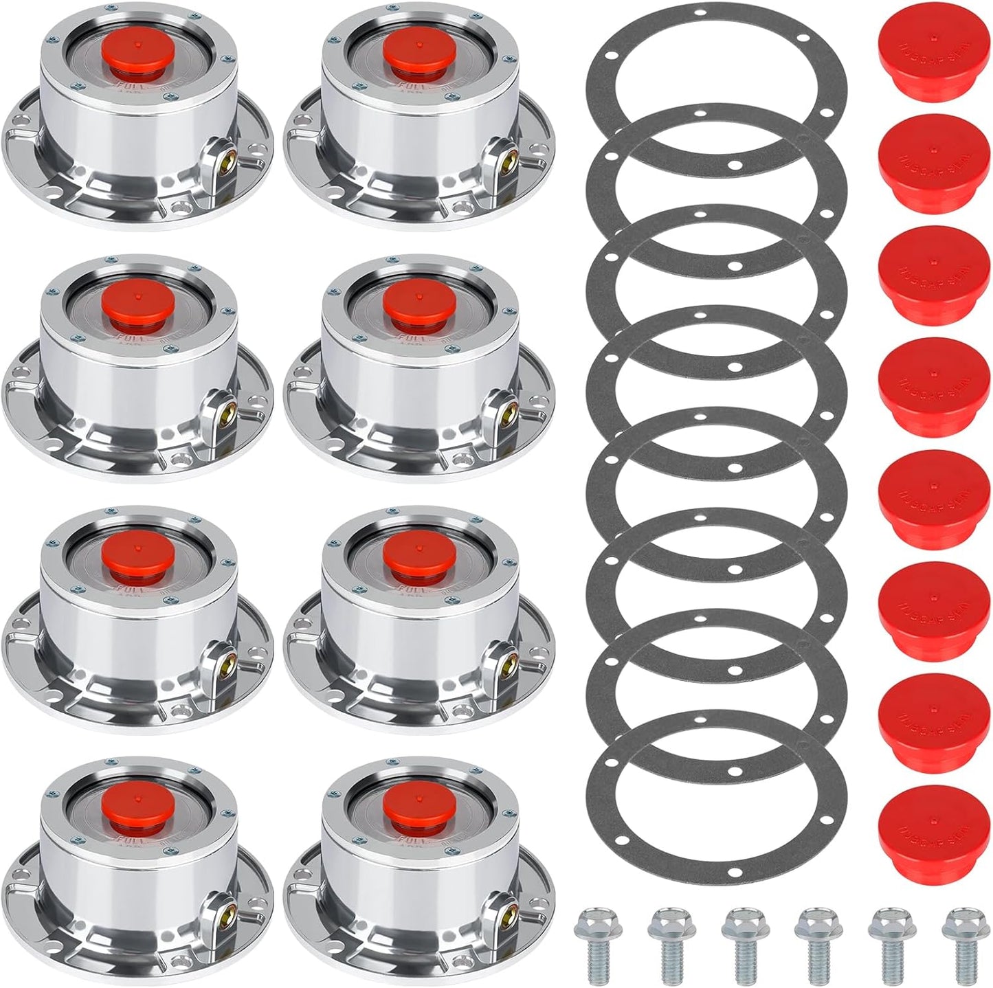 CheeMuii 8 Pack Trailer Hub Caps Kit for Reliable Performance