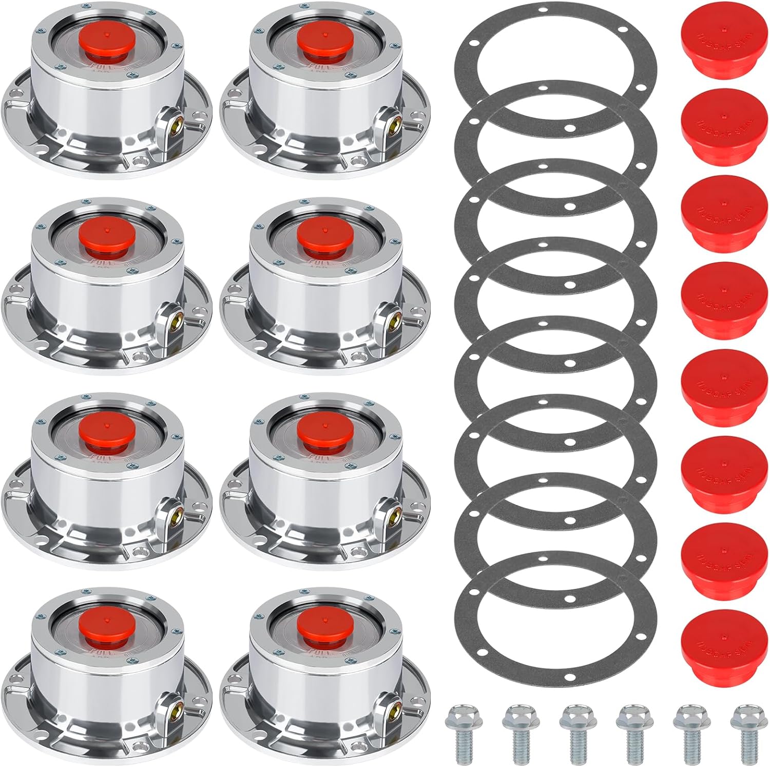 CheeMuii 8 Pack Trailer Hub Caps Kit for Reliable Performance