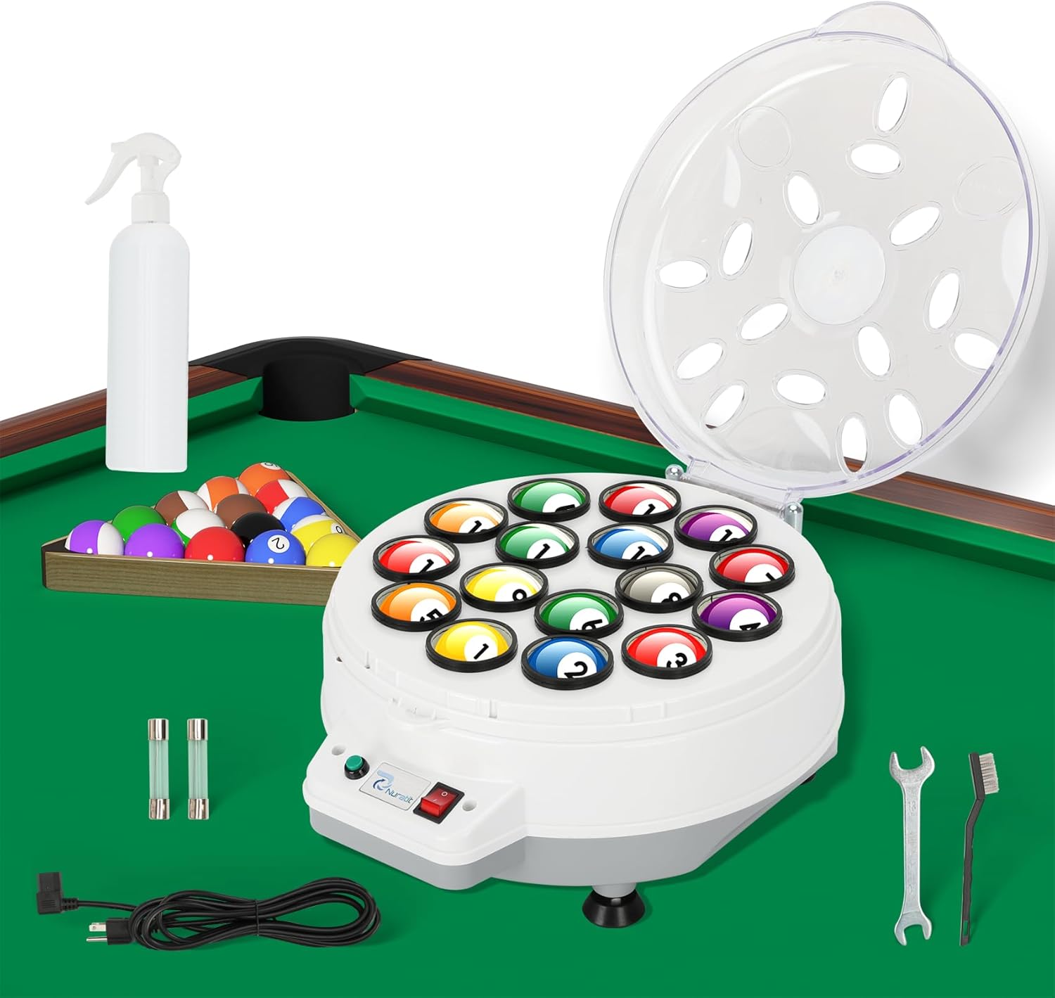 Upgraded Billiard Ball Cleaner and Polisher for 16 Balls
