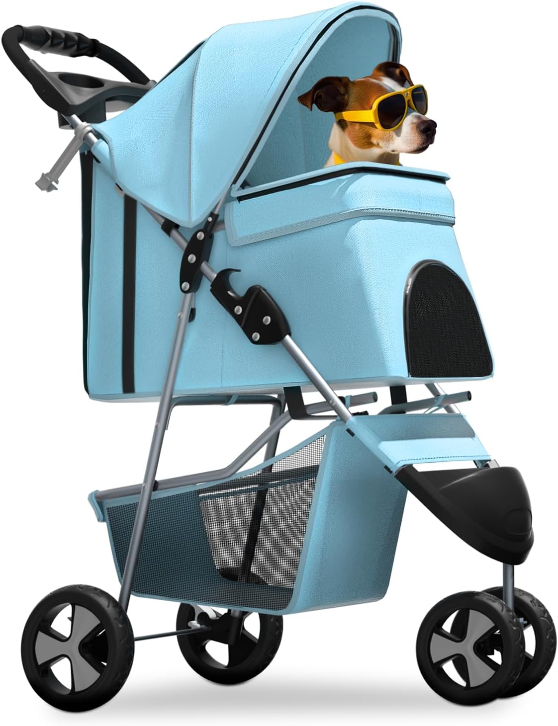 Magshion 3-Wheel Pet Stroller for Small & Medium Pets Travel