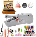 Handheld Sewing Machine with Wooden Box & 142-Piece Kit - Portable