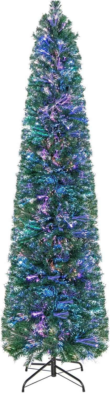 7 FT Fiber Optic Artificial Christmas Tree for Holiday Decor