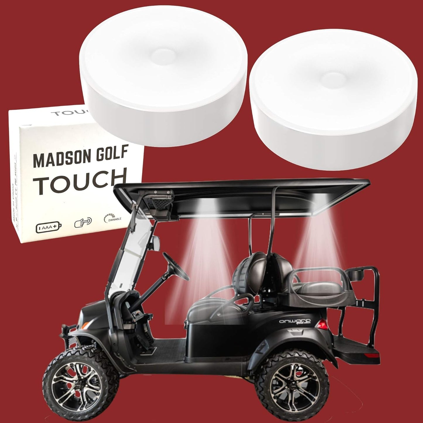 Golf Cart Roof LED Lights - One Touch Anywhere! MADSON GOLF