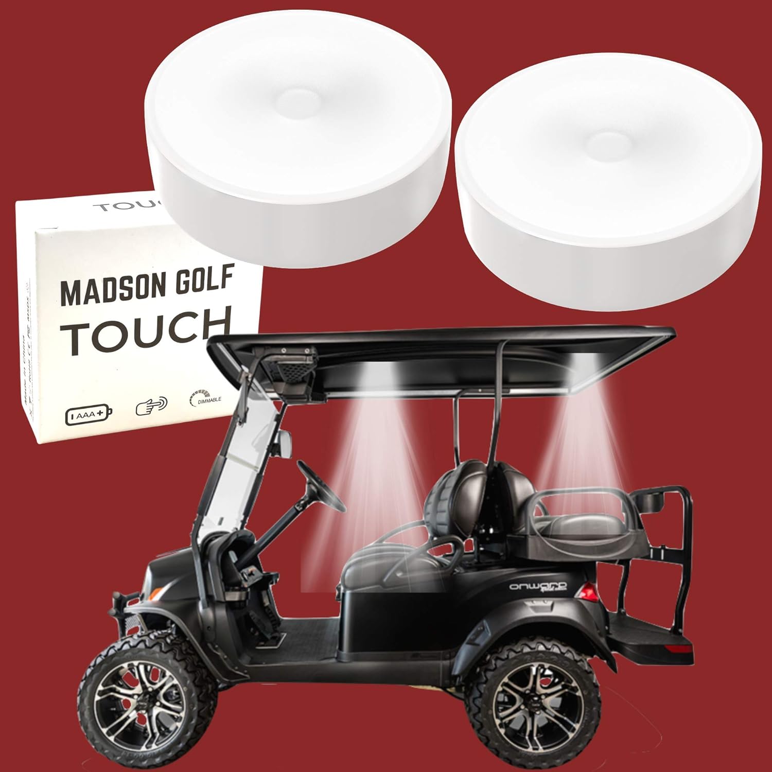 Golf Cart Roof LED Lights - One Touch Anywhere! MADSON GOLF