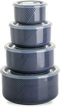 Ceramic Nesting Bowls with Lids - Leakproof Porcelain Prep & Storage