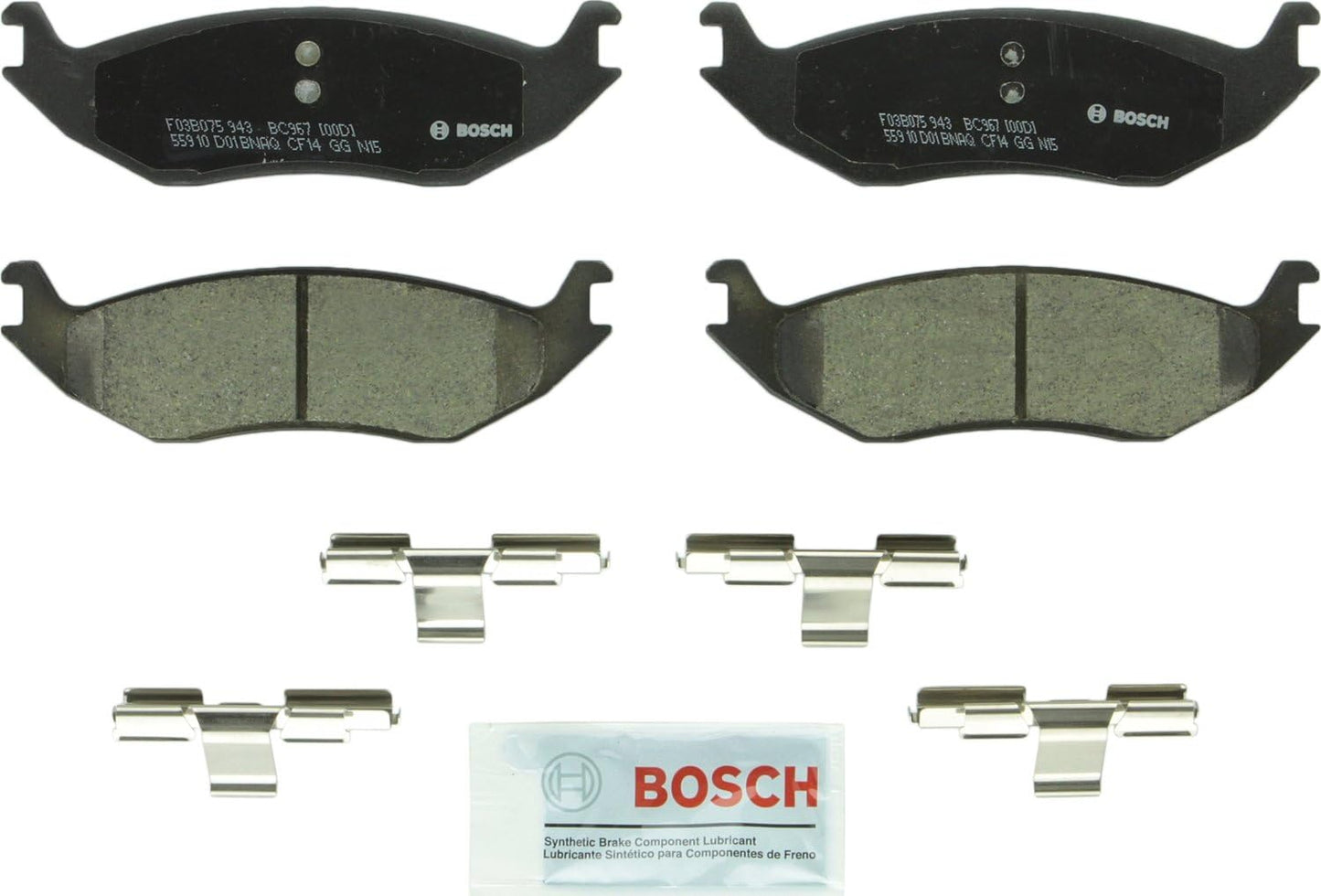 Bosch Brakes Bc967 Quietcast Disc Brake Pads for Superior Stopping