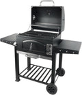 Grill Boss 24 Inch Charcoal BBQ Grill with Side Shelves - Portable
