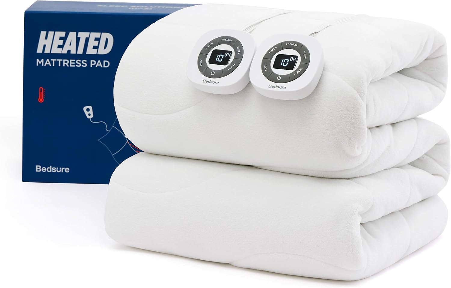 Bedsure Heated Mattress Pad Queen - Fast Heating, 10 Heat Settings