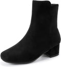 PANDANINJIA Girls Square-Toe Low-Heel Dress Ankle Boots - Stylish