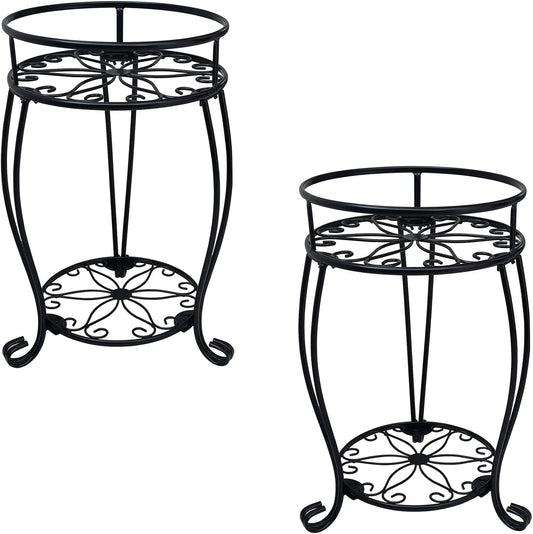 Stylish 2-Tier Plant Stand for Indoor and Outdoor Use