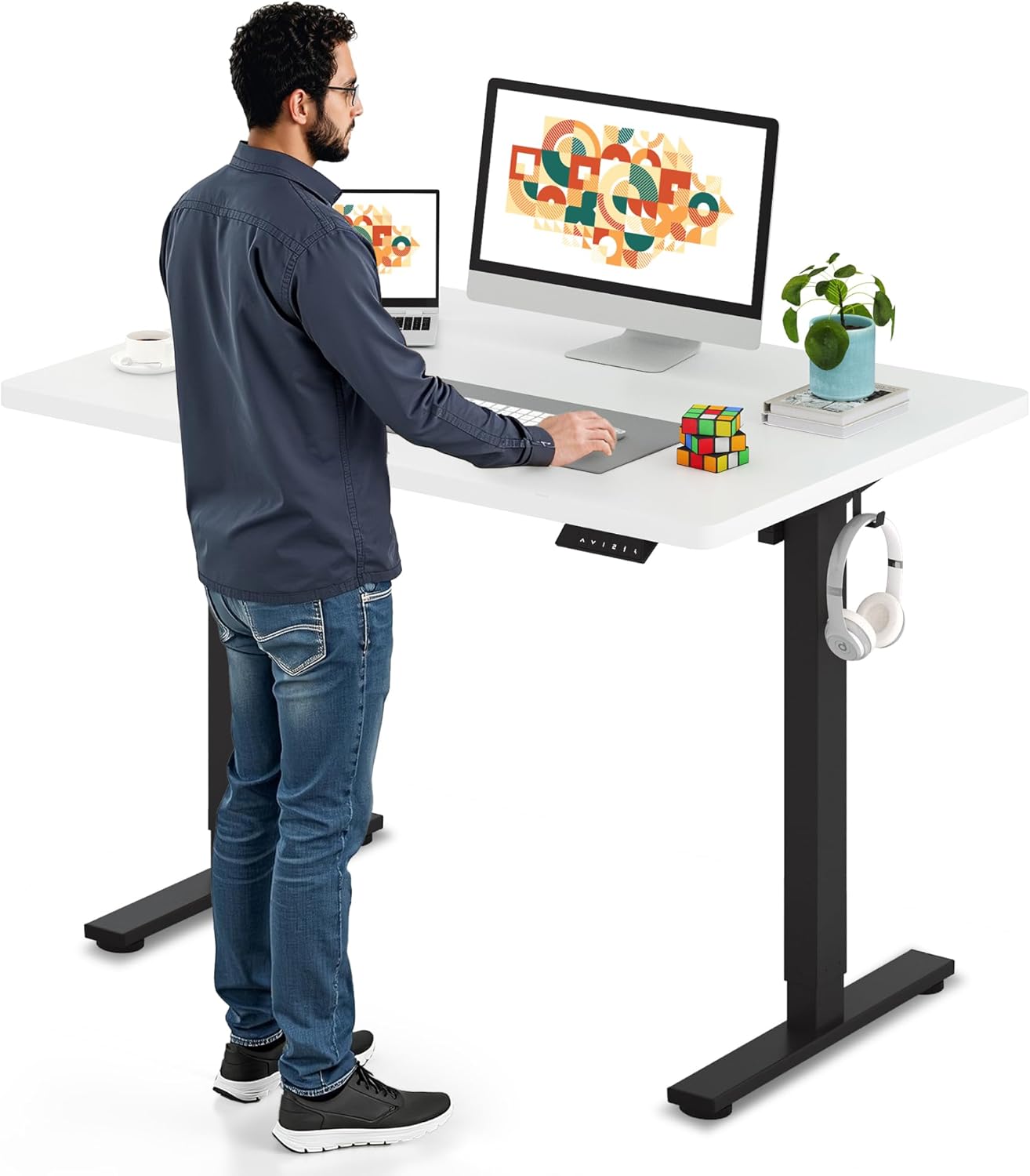Electric Standing Desk 48 x 30 Inches with Height Adjustment