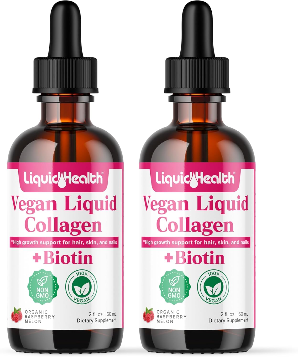 Vegan Liquid Collagen Plus Biotin for Hair, Skin, and Nails