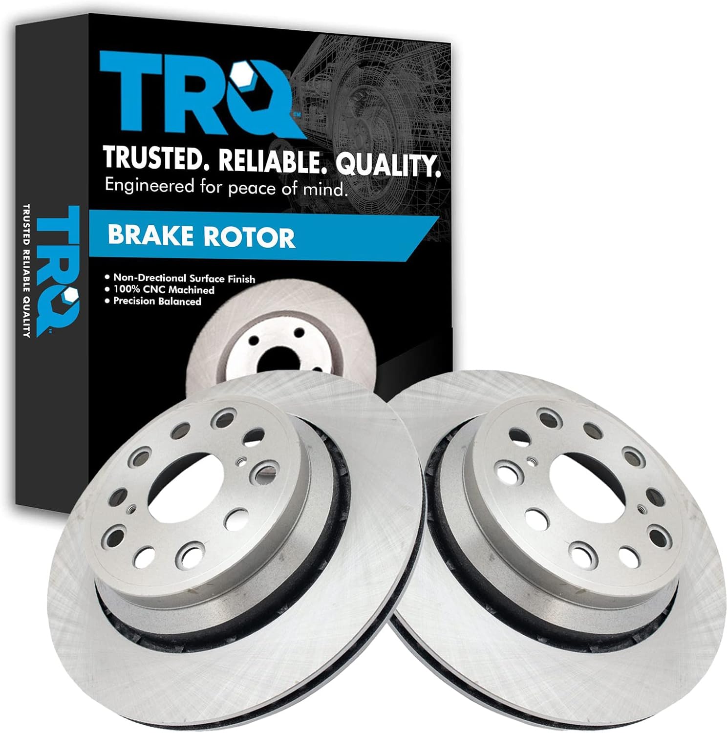 TRQ Rear Brake Rotors Set Vented for Lexus LS460 2007-2017