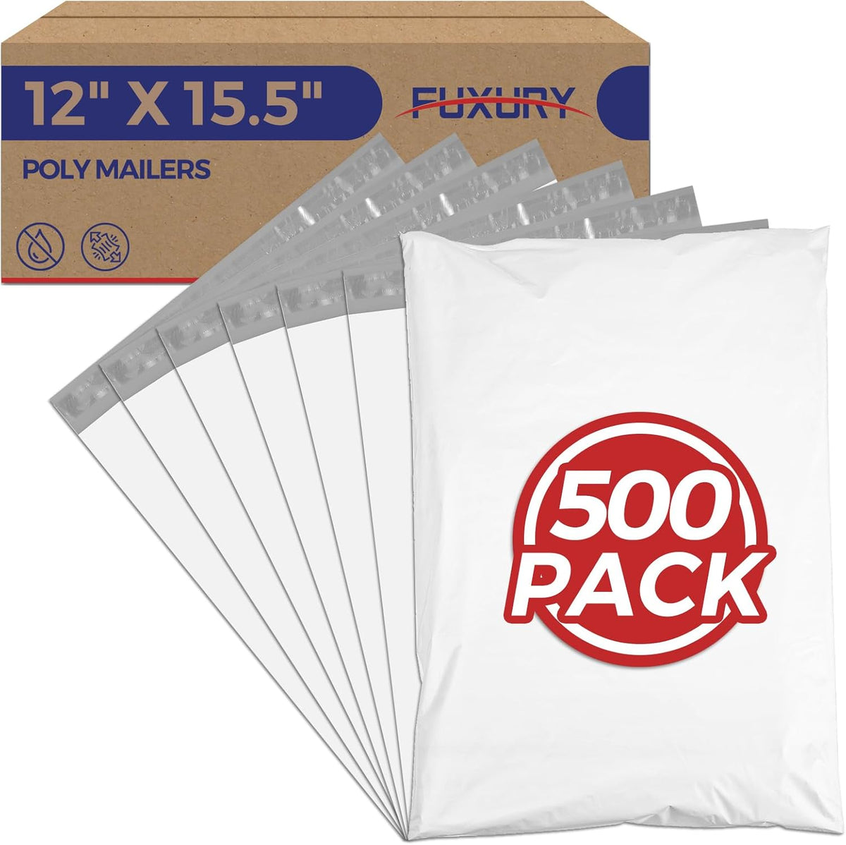 Fuxury Poly Mailers 12x15.5 Shipping Bags for Clothing and More