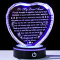 Aunt Heart Crystal Keepsake with Colorful LED Base - Thoughtful Gift