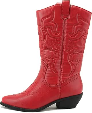 Soda Reno Women Western Cowboy Pointed Toe Knee High Boots