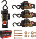 4 Pack Bolt-On Retractable Ratchet Straps 1in x 5.3ft - Auto