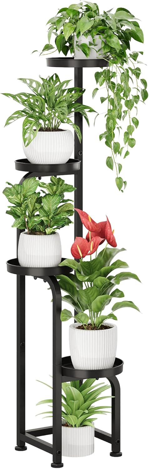 Bamworld Tall Plant Stand for Indoor Outdoor Use, 4 Tier Design