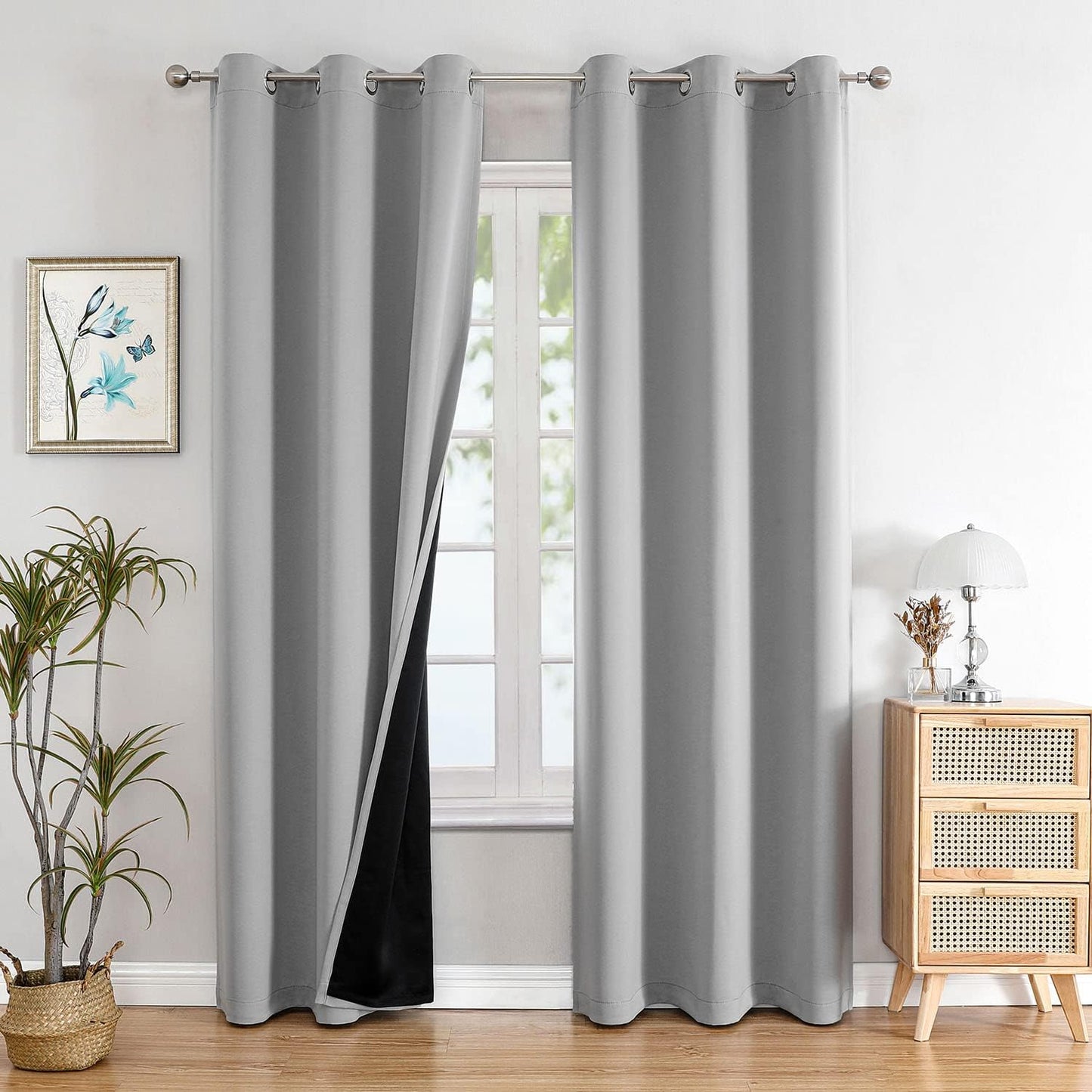 ChrisDowa 100% Blackout Curtains for Bedroom, 72 inch Long