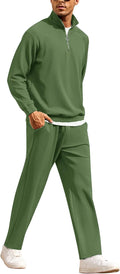COOFANDY Men's Half-Zip Tracksuit for Relaxed Fit Active Wear