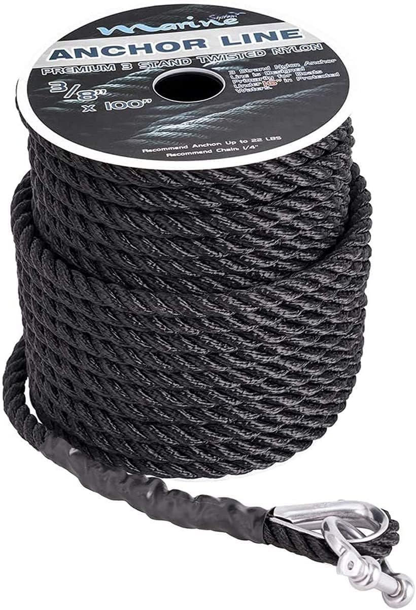 MARINE SYSTEM 3/8 Inch Nylon Anchor Rope for Durability