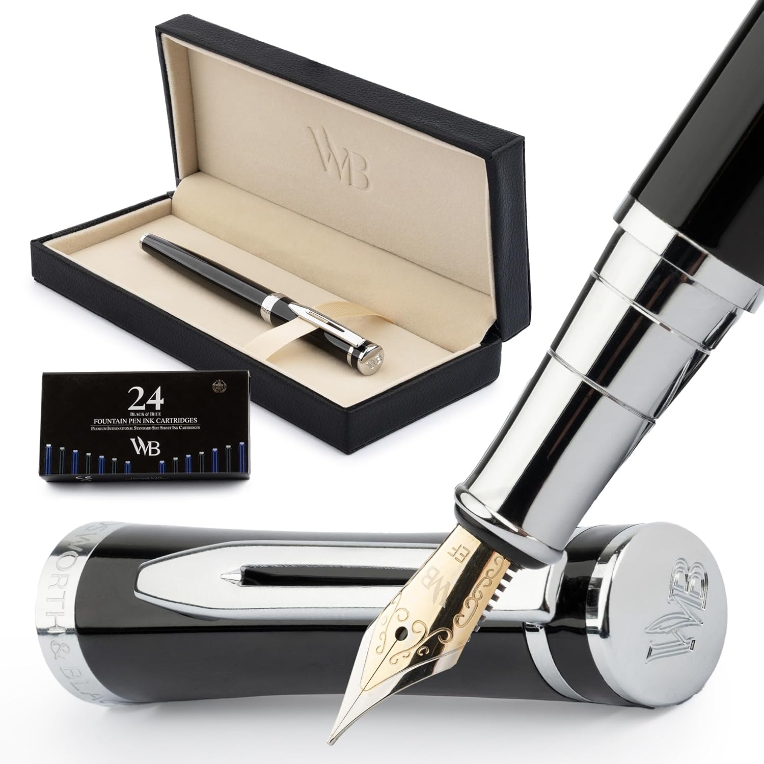 Wordsworth & Black Fountain Pen Set with 18K Gilded Nib
